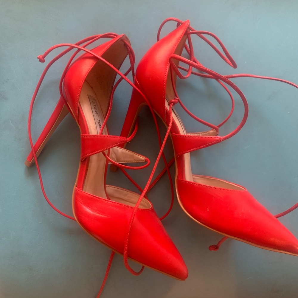 Steve Madden strappy red heels